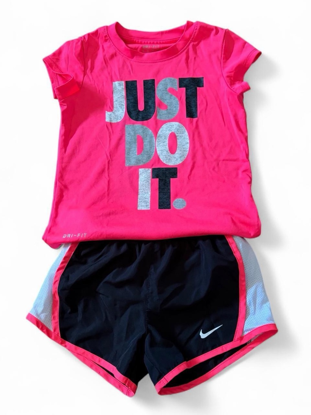 Nike girls pink & black "Just Do It" set Sz S (4-5 years)